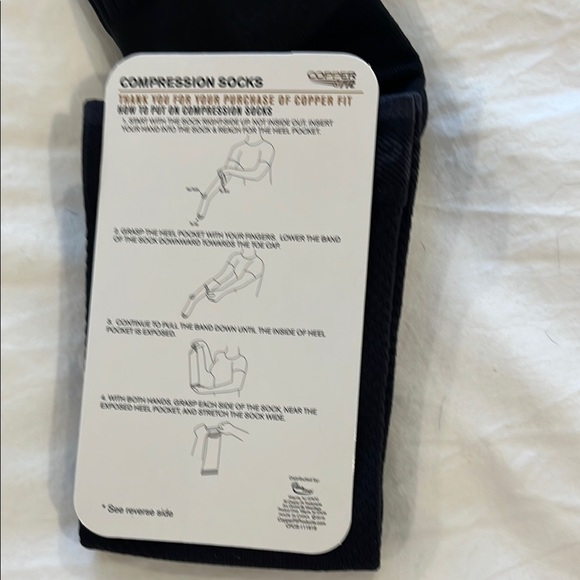 Copper Fit Black Athletic Energy Compression Socks Unisex Great for Travel! - Picture 5 of 8